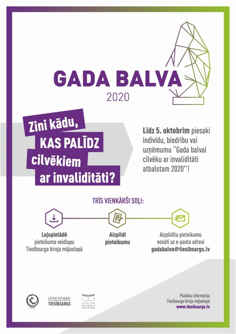 Gada balva cilvēku ar invaliditāti atbalstam 2020