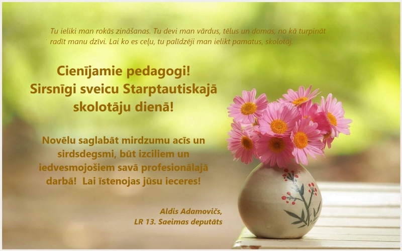 sveic pedagogus Skolotāju dienā