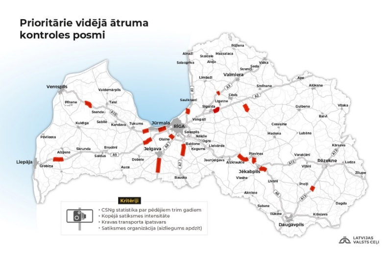 vidējā ātruma kontroles posmi