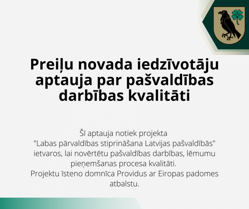 Aptauja par Preiļu novada pašvaldības darba kvalitāti