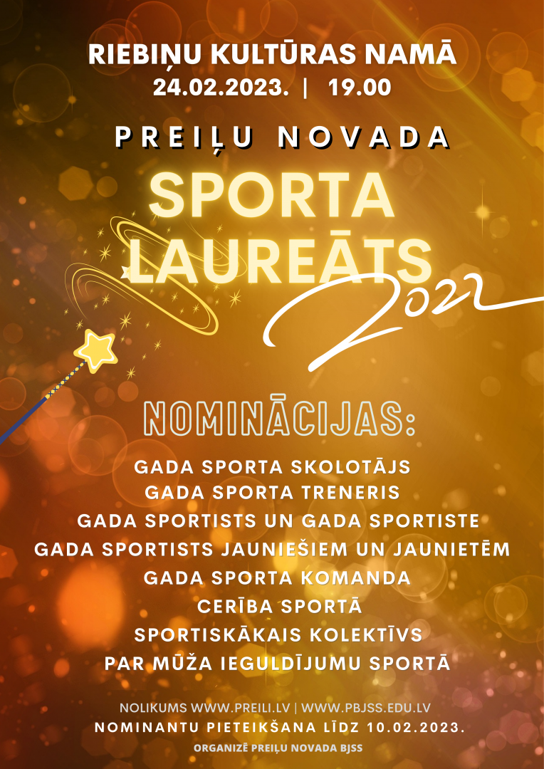 “Sporta laureāts” pasākuma plakāts