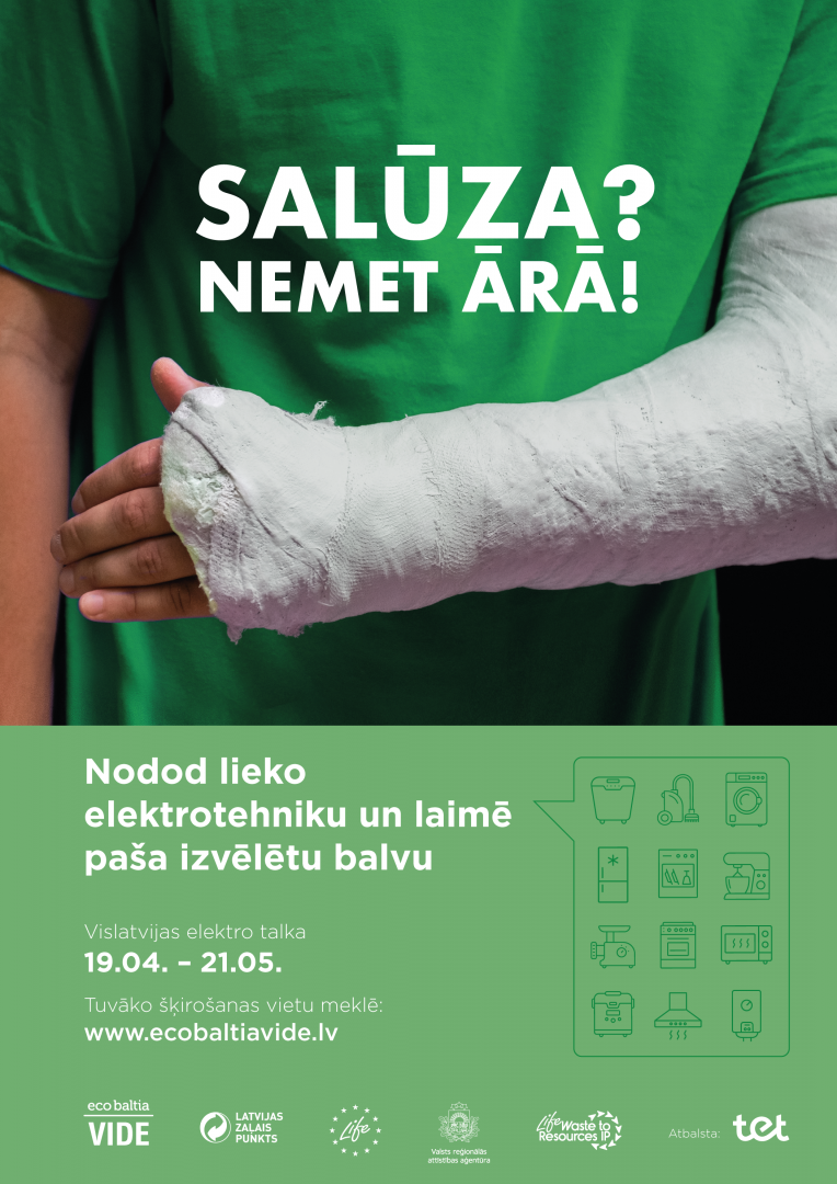 Laikā no 19. aprīļa līdz 21. maijam norisināsies Latvijas zaļā punkta un SIA “Eco Baltia vide” organizētā Vislatvijas nolietotās elektrotehnikas vākšanas kampaņa “Vislatvijas elektro talka”