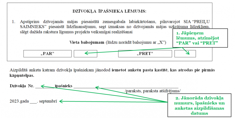 SIA “PREIĻU SAIMNIEKS” īstenos daudzdzīvokļu mājas A. Upīša ielā 3 dzīvokļu īpašnieku aptauju iekšpagalma remontdarbiem 