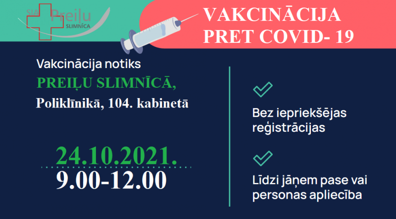 Vakcinācija pret Covid-19 Preiļu slimnīcā