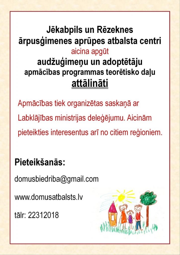 audžuģimeņu un adoptētāju apmācību programma