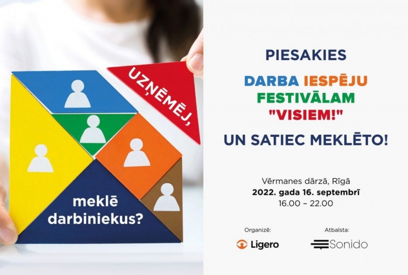 pieteikties dalībai darba iespēju festivālā “Visiem!”