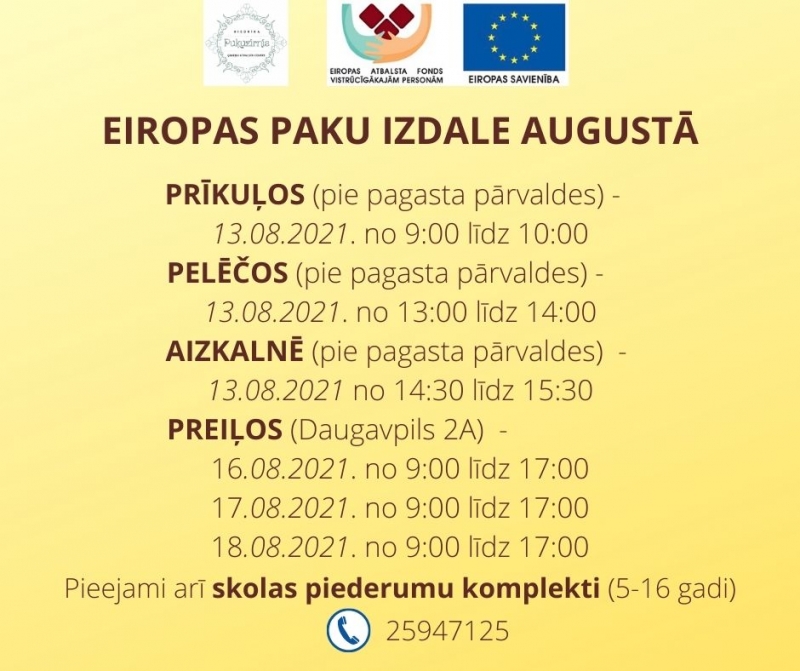 Eiropas paku izdale augustā