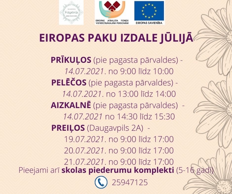 Eiropas paku izdale jūlijā