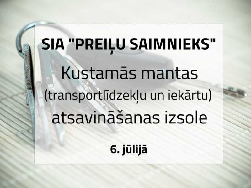 kustamās mantas atsavināšanas izsole