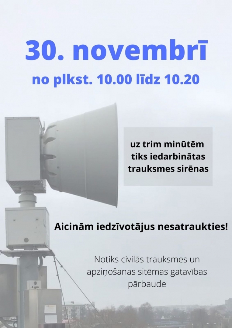  trauksmes sirēnu pārbaude