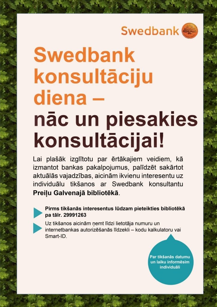 Swedbank sniedz konsultācijas