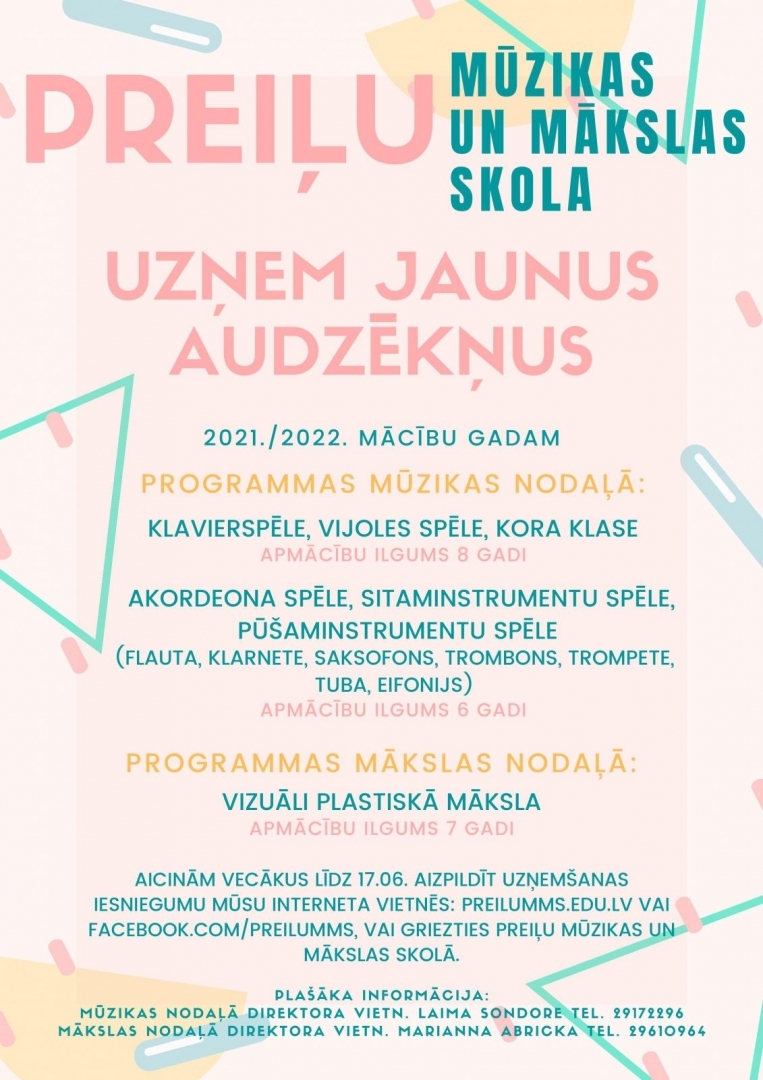 uzņem jaunus audzēkņus