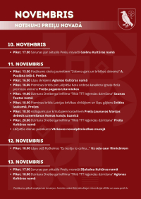 Notikumi un izstādes Preiļu novadā novembrī