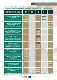 Veselības veicināšanas projektu aktivitātes Preiļu novadā 2023. gada FEBRUARĪ