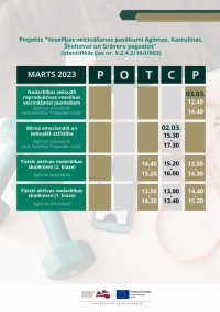 Veselības veicināšanas projektu aktivitātes Preiļu novadā 2023. gada MARTĀ 