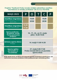 Veselības veicināšanas projektu aktivitātes Preiļu novadā 2023. gada MAIJĀ