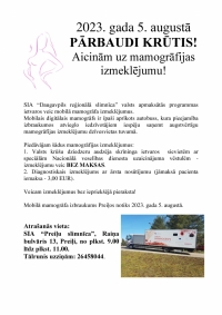 Mobilā mamogrāfa izmeklējumi Preiļos