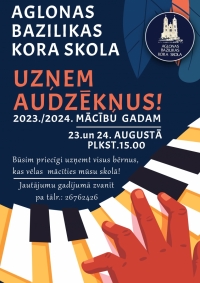 Aglonas bazilikas Kora skola uzņem audzēkņus 2023./2024.mācību gadam