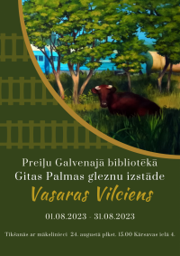 Gitas Palmas gleznu izstāde “Vasaras Vilciens” Preiļu Galvenajā bibliotēkā