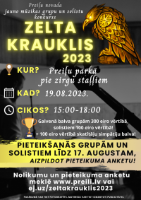 Jauno mūzikas grupu un solistu konkurss “Zelta Krauklis 2023”