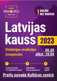 "Prāta Spēles" Vislatvijas erudīcijas čempionāts "Latvijas kauss 2023" Preiļos