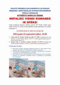 Atvērto durvju diena Valsts probācijas dienesta Latgales reģiona TSV Preiļu nodaļā