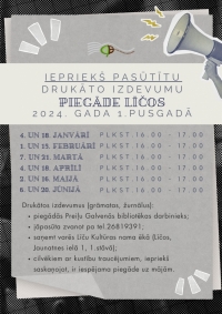 Iepriekš pasūtītu drukāto izdevumu piegāde Līčos