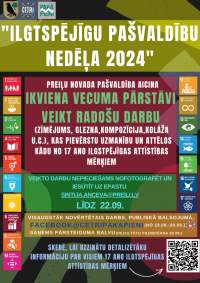 “Ilgtspējīgu pašvaldību nedēļas 2024” ietvaros aicinām ikviena vecuma pārstāvi veikt radošu darbu