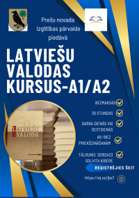 Bezmaksas latviešu valodas kursi ar vai bez priekšzināšanām (A1/A2)