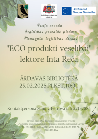 Pieaugušo izglītības dienas - nodarbība “ECO produkti veselībai”