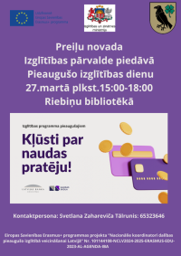 Pieaugušo izglītības dienas - nodarbības “Finanšu krāpšanas veidi”, “Droši pirkumi internetā”