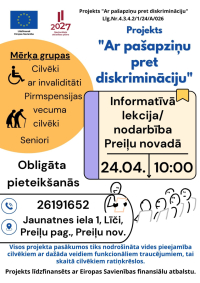 Līvānu biedrība "Baltā māja" rīko informatīvu lekciju/nodarbību Preiļu novadā