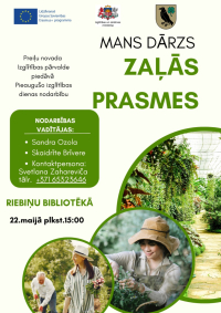 Pieaugušo izglītības dienas - nodarbība “Mans dārzs”