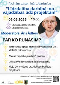 Seminārs/ darbnīca "Līdzdalība darbībā: no vajadzības līdz projektam"