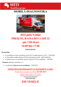 Mobilā diagnostika Preiļos - mamogrāfija un rentgens