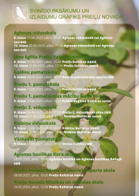 Svinīgo pasākumu un izlaidumu grafiks Preiļu novadā