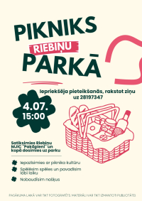Aicinām jauniešus uz vasaras pikniku Riebiņu parkā!