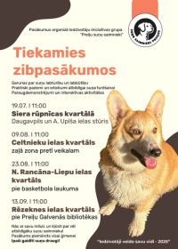 Iedzīvotāju iniciatīvas grupas "Preiļu suņu saimnieki" plānotie zibpasākumi Preiļos