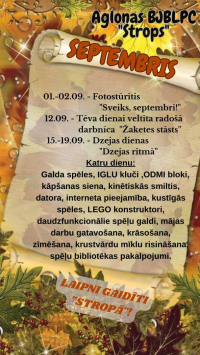 Aglonas BJBLPC “Strops” aktivitātes septembrī