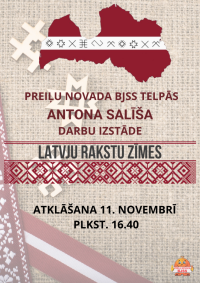 Antona Salīša darbu izstāde "Latvju rakstu zīmes"