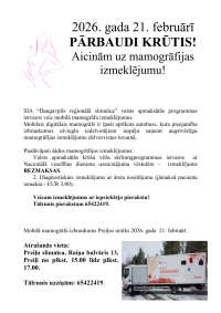 Mobilā mamogrāfa izbraukums Preiļos