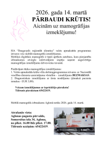 Mobilā mamogrāfa izbraukums Aglonā