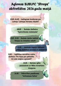 Aglonas BJBLPC “Strops” aktivitātes maijā