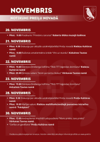 Notikumi un izstādes Preiļu novadā novembrī