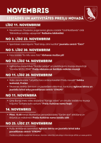 Notikumi un izstādes Preiļu novadā novembrī