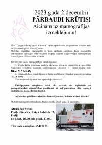 Mobilā mamogrāfa izmeklējumi Preiļos