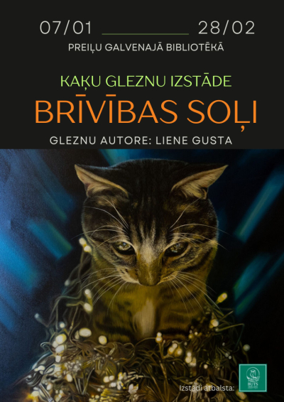 Preiļu Galvenajā bibliotēkā viesojas mācību centra "BUTS" ceļojošā gleznu izstāde "Brīvības soļi"