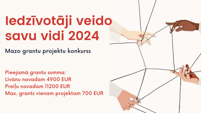 Izsludināts Mazo grantu projektu konkurss “Iedzīvotāji veido savu vidi – 2024”