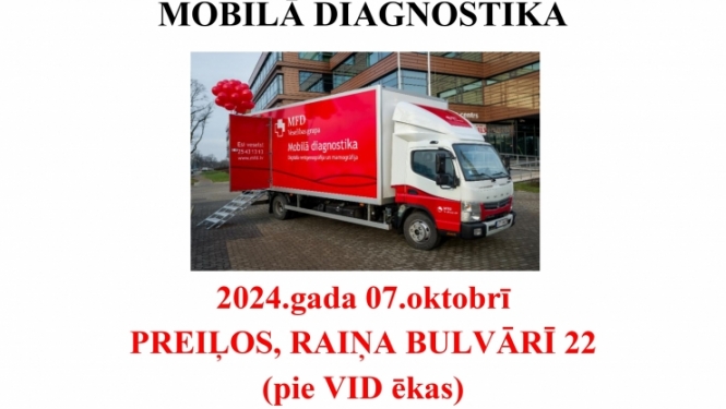 Mobilā diagnostika Preiļos - mamogrāfija un rentgens