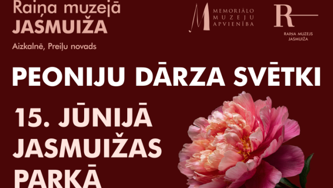 Jasmuižas parkā svinēs Peoniju dārza svētkus